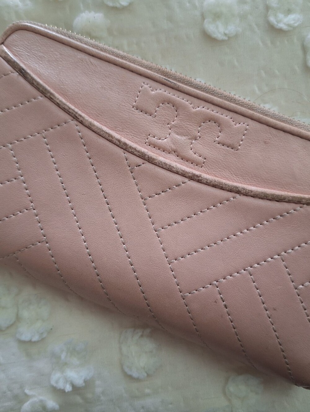Tory Burch Pink Quilted Style Wallet Zip Around
